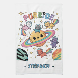 Purride Space Cats – Kawaii Astronaut Cats Tea Towel