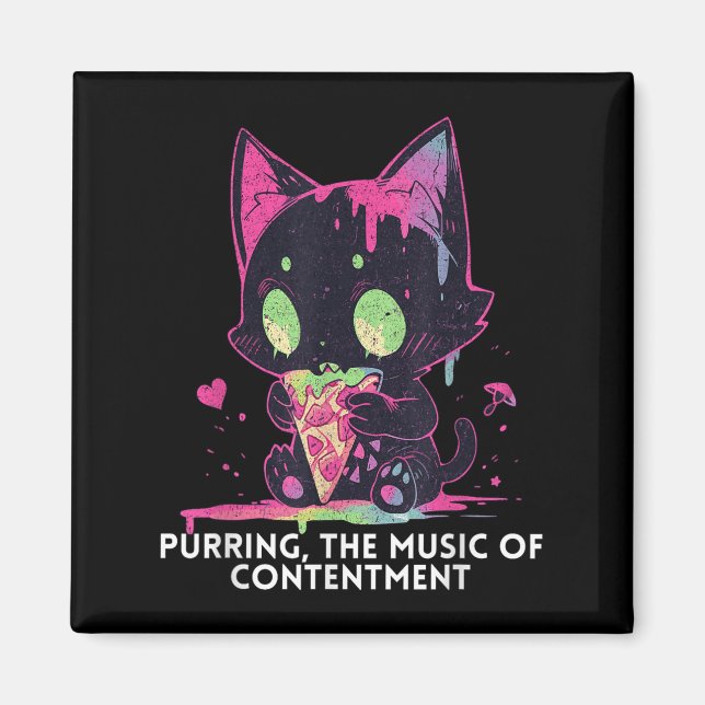 Purring The Music Of Contentment Cute Fun Stoic Ca Magnet (Front)
