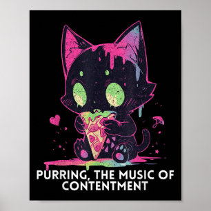 Purring The Music Of Contentment Cute Fun Stoic Ca Poster