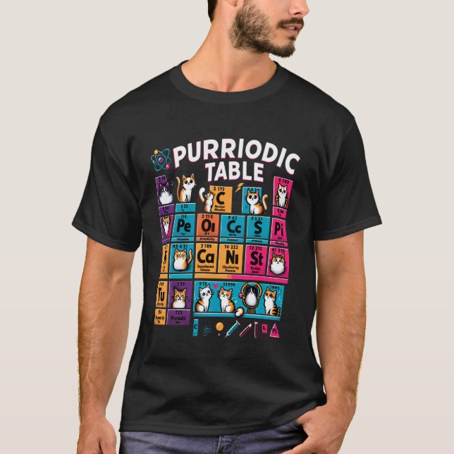 Purriodic Table Cute Science Cat Chemistry - T-Shirt (Front)