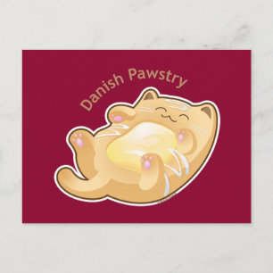 Purrista Pawfee: Cute Danish Pastry Cat Postcard