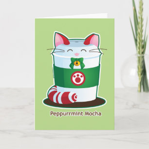 Purrista Pawfee - Cute Holiday Coffee Cat Card