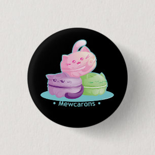 Purrista Pawfee: Cute Kitty Cat Macarons 3 Cm Round Badge