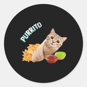 Purrito Cat In A Burrito Classic Round Sticker