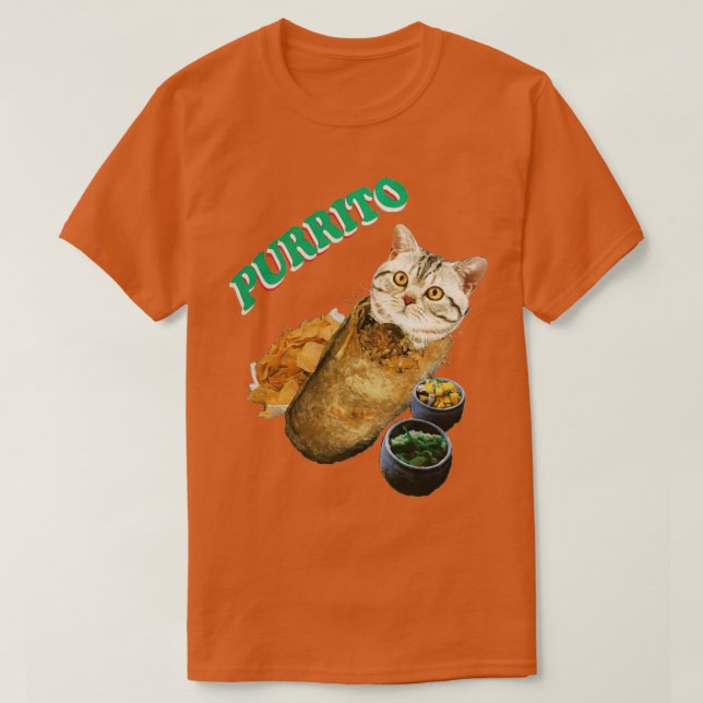Purrito Cat In A Burrito Gift Halloween Day Thanks T-Shirt (Design Front)