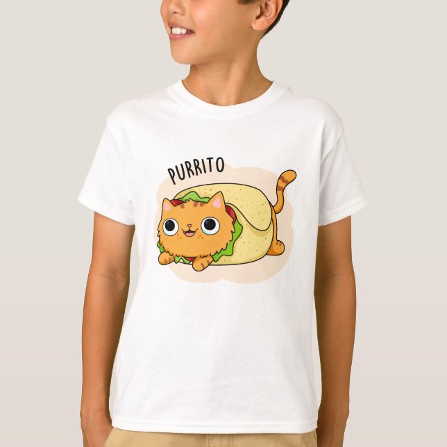 Purrito Funny Cat Burrito Pun  T-Shirt (Front)