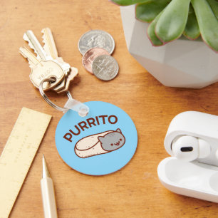 PURRITO Keychain - Funny Cat Burrito by JubbyCats