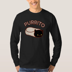 Purrito The Cat Burrito Black T-Shirt
