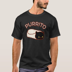 Purrito The Cat Burrito Black T-Shirt