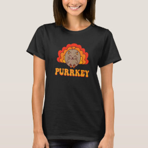 Purrkey Turkey Cat Pun Thanksgiving Cat T-Shirt
