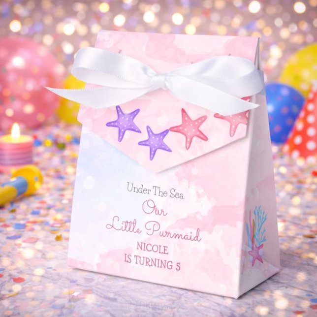 Purrmaid cat mermaid cute girl birthday  favour box (Creator Uploaded)