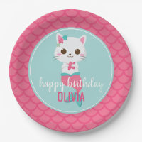 Purrmaid Mermaid Kitty Pink Scales birthday