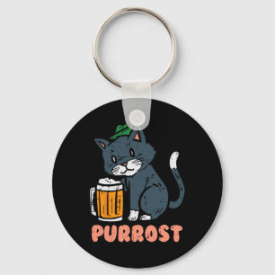 Purrost Cat German Hat Cute October Party Festival Key Ring