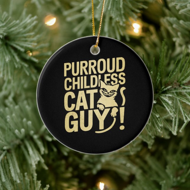 Purroud Childless Cat Guy Voting For President Ceramic Tree Decoration (Tree)