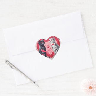 Purrr-fect Love Heart Sticker