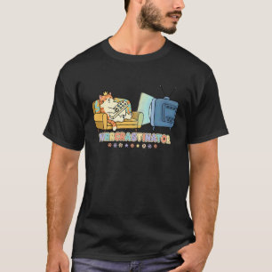 Purrrcrastinator Funny Lazy Cat Cute Groovy Graphi T-Shirt