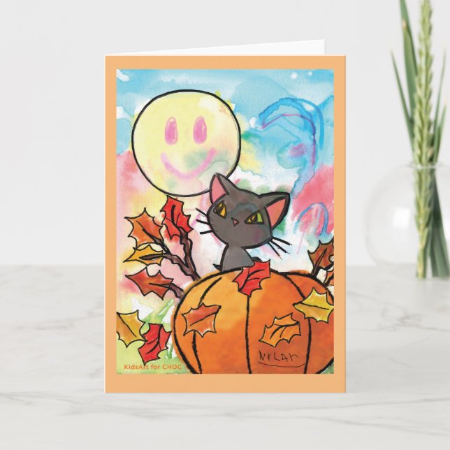 Purrrfect Autumn - Kids Art for CHOC Thank You Card (Front)