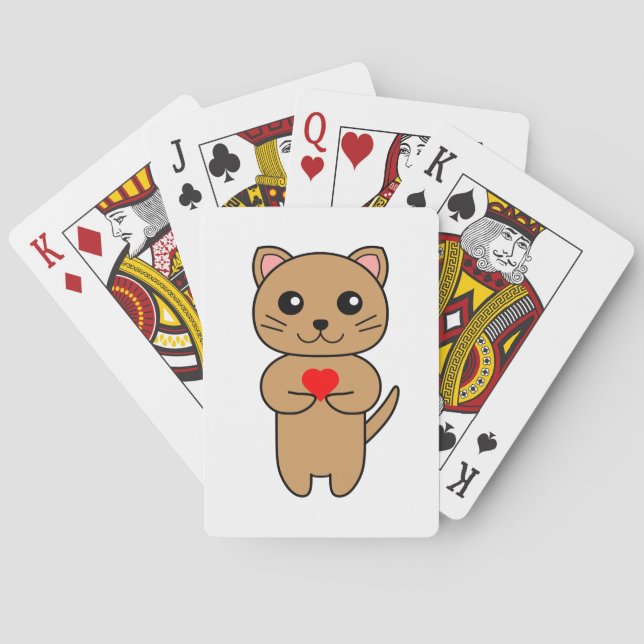 Purrrfect Love White Playing Cards (Back)