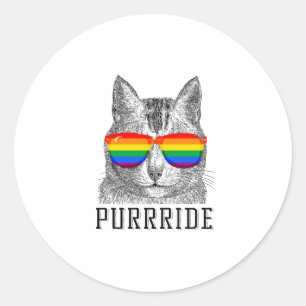 PURRRIDE CLASSIC ROUND STICKER