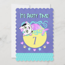 Purrrmaid Party Time Invitation