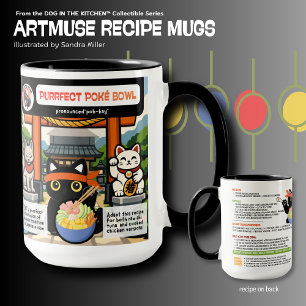 PURRRRFECT POKE BOWL- SOOT CAT Art Muse Recipe Mug