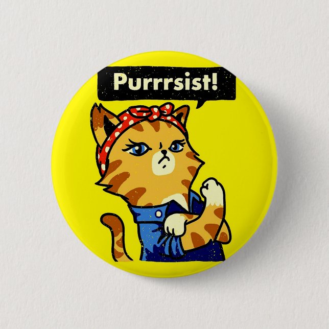 Purrrsist, Cat Purrsist, cat pursist 6 Cm Round Badge (Front)