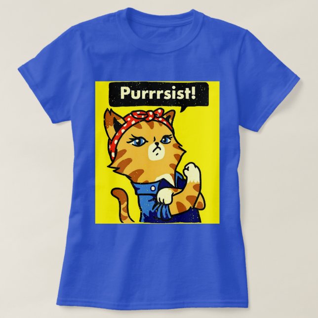 Purrrsist Shirt, Cat Purrsist, cat pursist T-Shirt (Design Front)