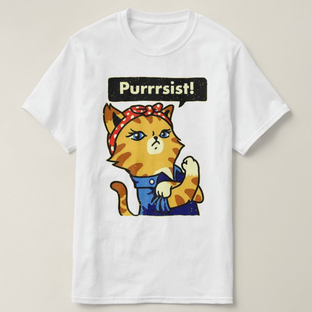Purrrsist Shirt Feminist Resist Purrrsist (Design Front)