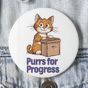 Purrs for Progress 7.5 Cm Round Badge
