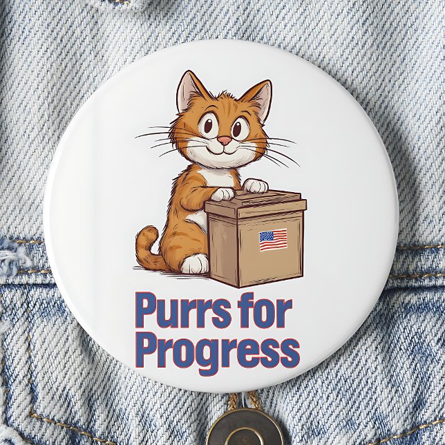 Purrs for Progress 7.5 Cm Round Badge (Creator Uploaded)
