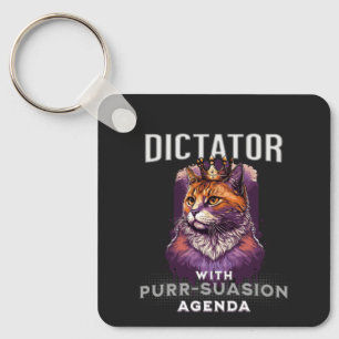 Purrsuasion Agenda Funny Cat Quote Key Ring