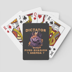 Purrsuasion Agenda Funny King Cat Playing Cards