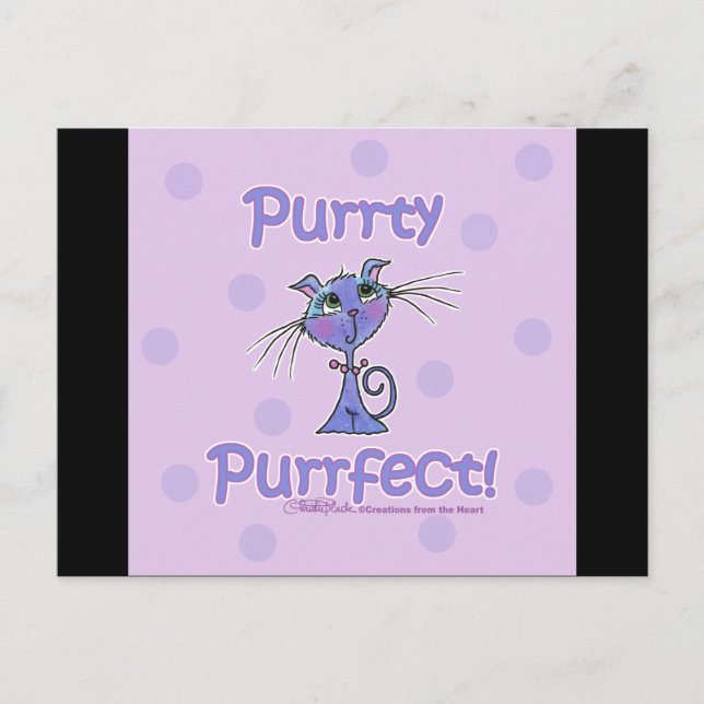 Purrty Purrfect Kitty Postcard (Front)