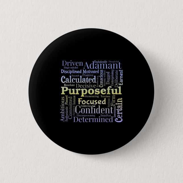 Purseful Word Cloud Art Achiever Motivation Insrat 6 Cm Round Badge (Front)
