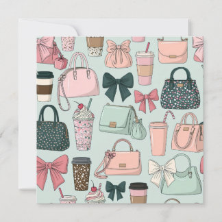 Purses, bows & lattes card