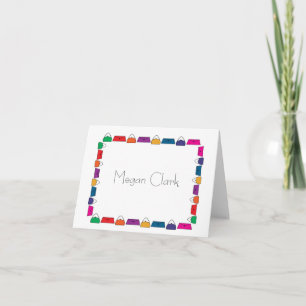 Purses Handbag Border Personalised Stationery Note Card