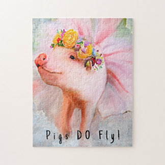 Purty Pretty Piggy in a Dress, When Pigs Fly Jigsaw Puzzle
