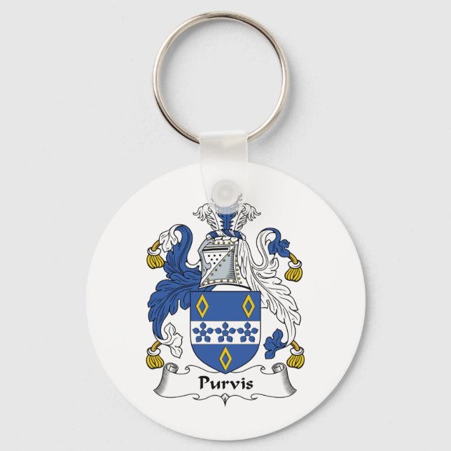 Purvis Family Crest Key Ring (Front)
