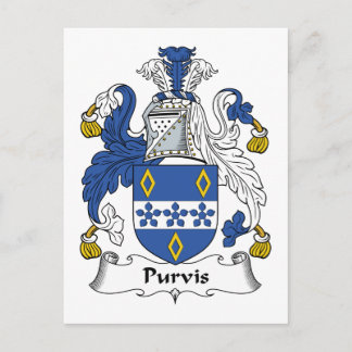 Purvis Family Crest Postcard