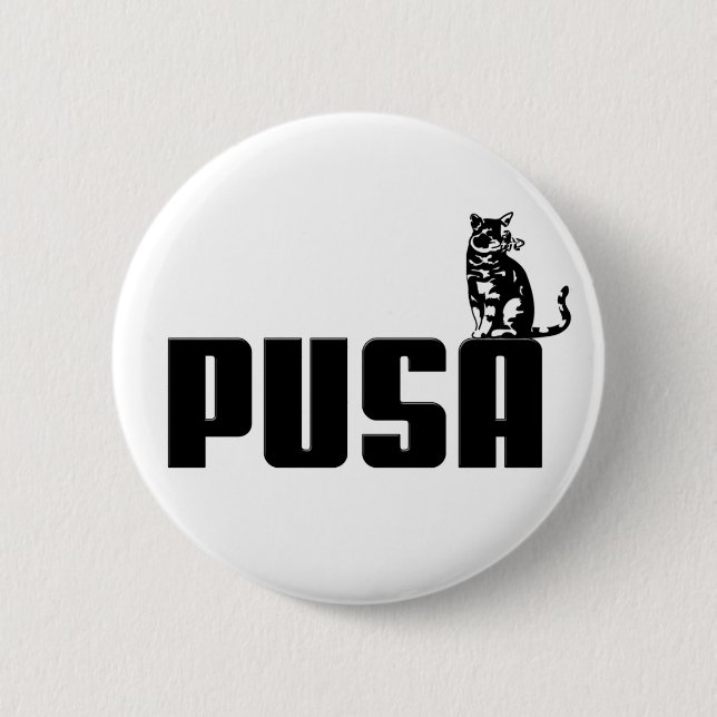 Pusa 6 Cm Round Badge (Front)