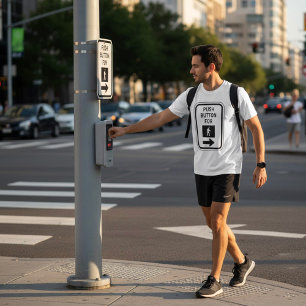 Push Button For Walk Pedestrian Crossing Sign T-Shirt