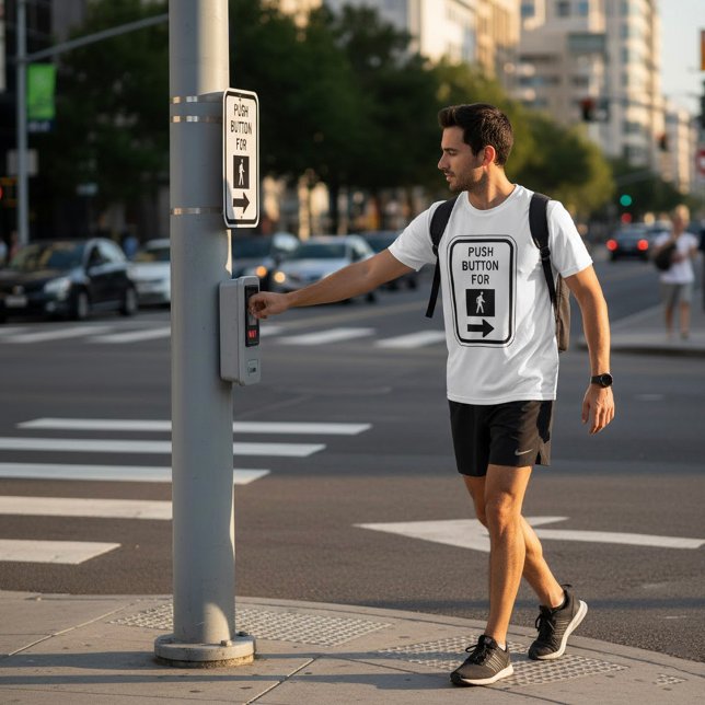 Push Button For Walk Pedestrian Crossing Sign  T-Shirt (Creator Uploaded)