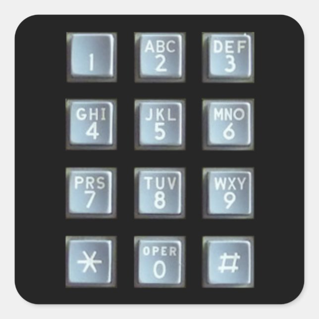 Push Button Keypad Square Sticker (Front)