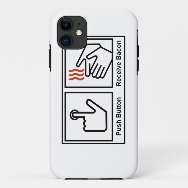 Push Button, Receive Bacon Case-Mate iPhone Case (Back)
