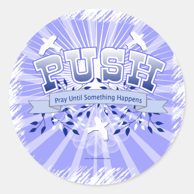 PUSH CLASSIC ROUND STICKER (Front)