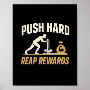 Push Hard Reap Rewards Gym Workout Bodybuilding Ar Poster