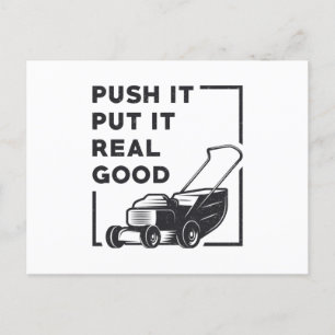 Push It Put It Real Good Lawn Mower Lawn Mowing Postcard