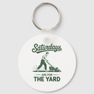 Push Lawn Mower Dad Saturdays Are For The Yard Mow Key Ring