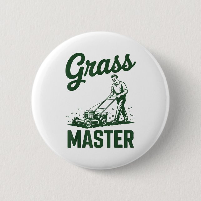Push Lawn Mower Legend Gr Master Dad Funny Mowing  6 Cm Round Badge (Front)