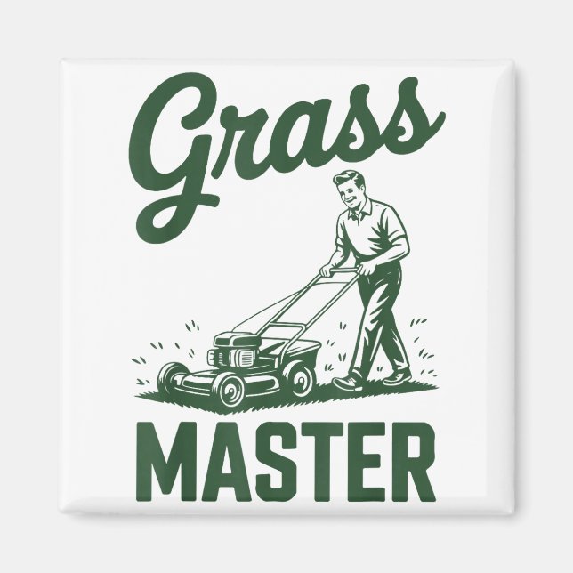Push Lawn Mower Legend Gr Master Dad Funny Mowing  Magnet (Front)